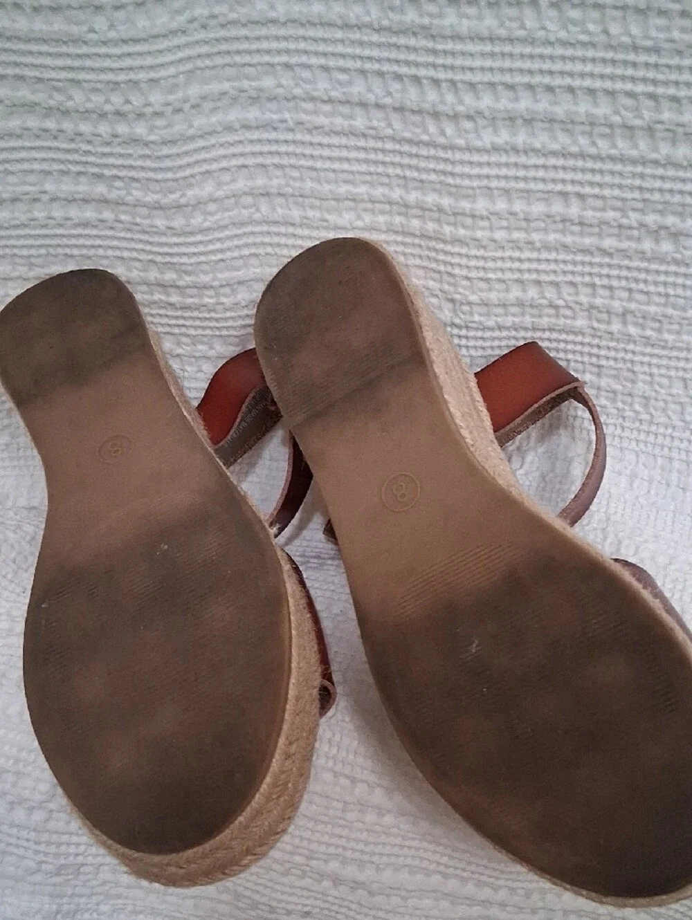 White Mountain Tan Brown Espadrille Platform Sandals